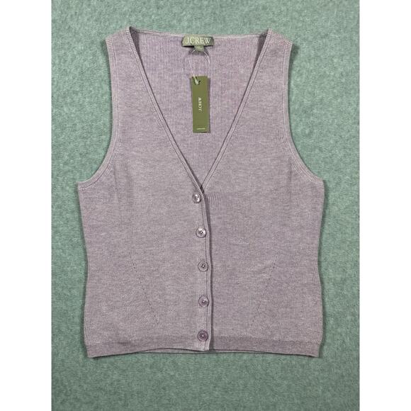 J. Crew Sweaters - J.Crew Cardigan Sweater Vest Top Women's Size Medium Lavender Purple Sleeveless